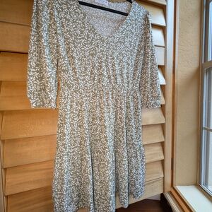 Kaileigh Green and White Floral Mini Dress